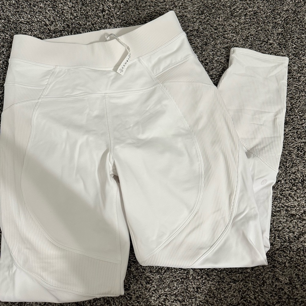 Lululemon New Ambition Super High Rise Tight White Leggings